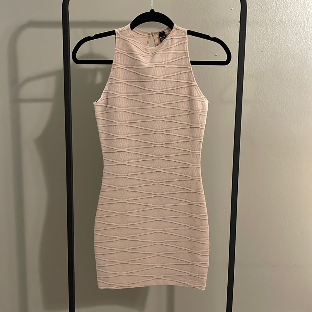 Windsor high neck nude bodycon dress size S